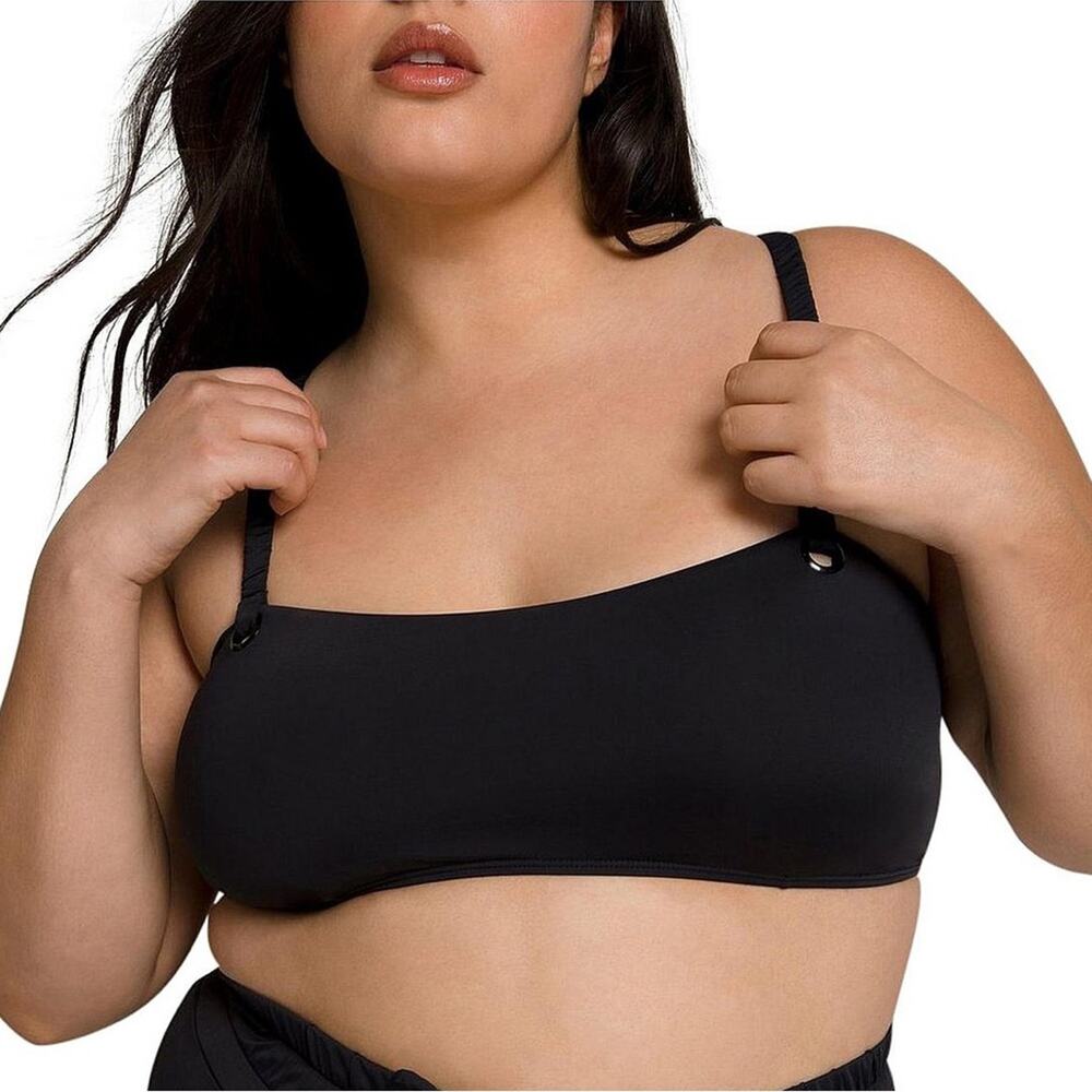 GOOD AMERICAN Bra Bikini Top Tank Beach Swim Shapelifter Black Plus Size 5XL